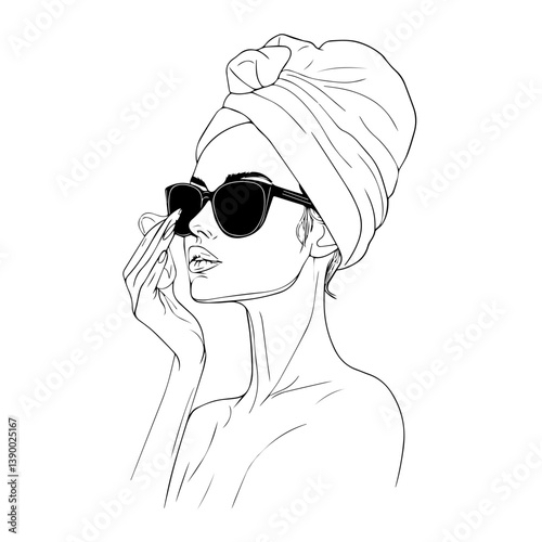 Beauty Routine Line Art Print | Spa Facial Poster | Modern Skincare Decor

