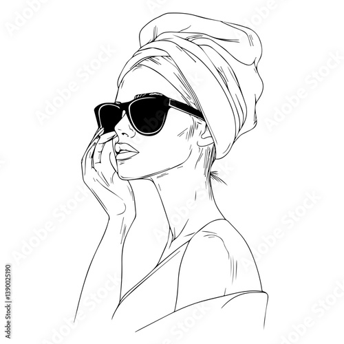 Beauty Routine Line Art Print | Spa Facial Poster | Modern Skincare Decor


