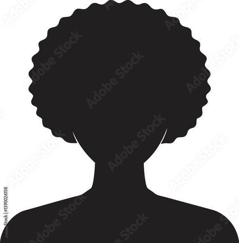 Afro Profile Icon Silhouette Vector Illustration | Minimalist Portrait | Cultural Diversity | Faceless Identity