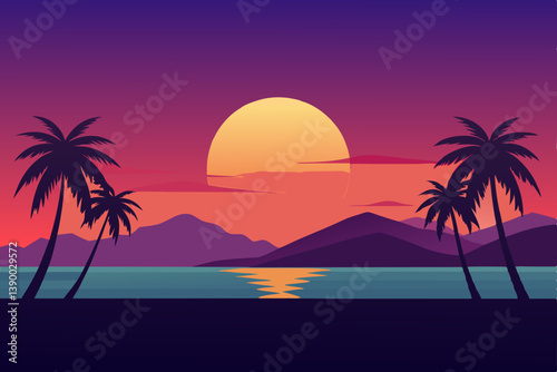 sunset on the sea