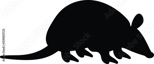 Armadillo black silhouette vector, Armadillo icon clip art