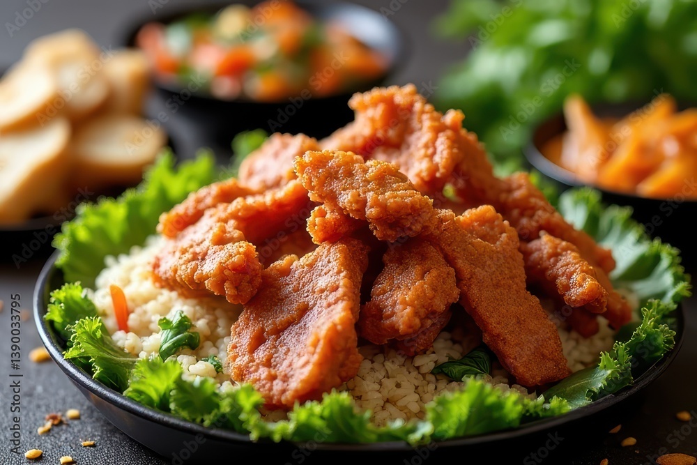 Fototapeta premium Crispy Fried Duck Meal