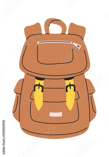 Camping travel backpack hand-drawn element