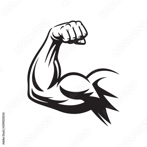 Bicep muscle arm strength silhouette