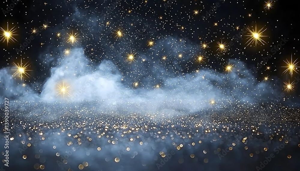 Obraz premium Sparkling Night Sky Smoke Background