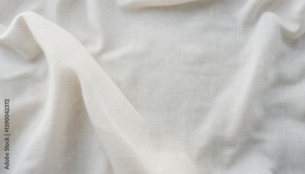 Fototapeta premium Soft white fabric texture home decor image minimalistic close-up textile patterns for interior design inspiration