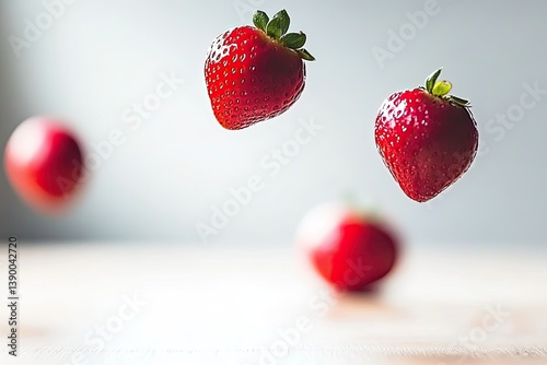 Fresh Strawberries in Flight photo