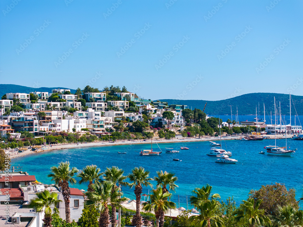 Obraz premium Summer Season in the Bodrum City Streets Photo, Bodrum Mugla, Turkiye (Turkey)