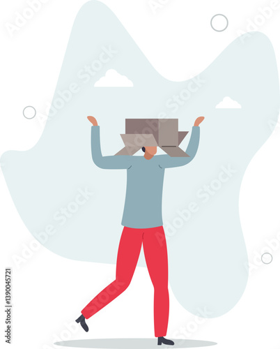 Business failure, work mistake or misfortune and unlucky, bankruptcy or fail entrepreneur concept.flat character life .