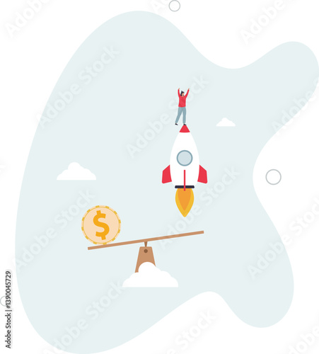 Economic stimulus money, central bank inject money to boost business and recover from Coronavirus COVID-19 crisis.flat character life .