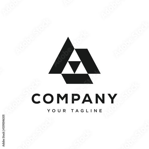 Abstract Triangle Logo Minimalist Geometric Corporate Identity Dark Design