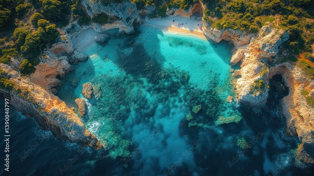 Fototapeta premium Turquoise water aerial view