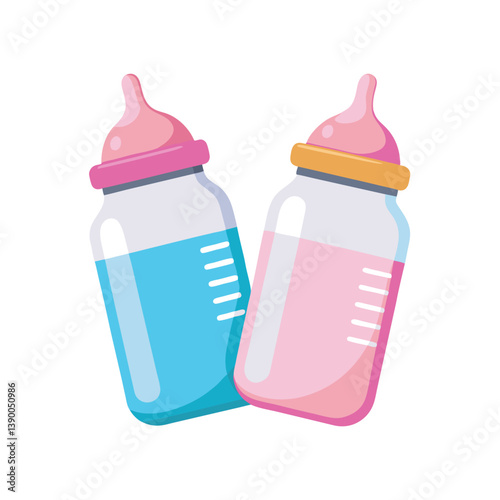  Baby bottle isolated with Vector art illustration