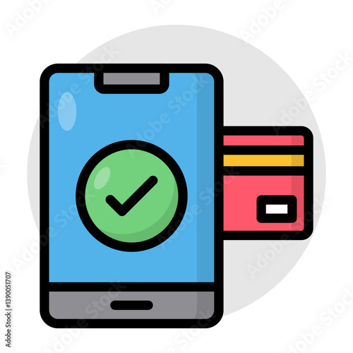 Trendy vector design of mobile card payment