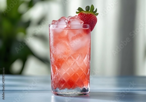 Wallpaper Mural strawberry cocktail with ice Torontodigital.ca