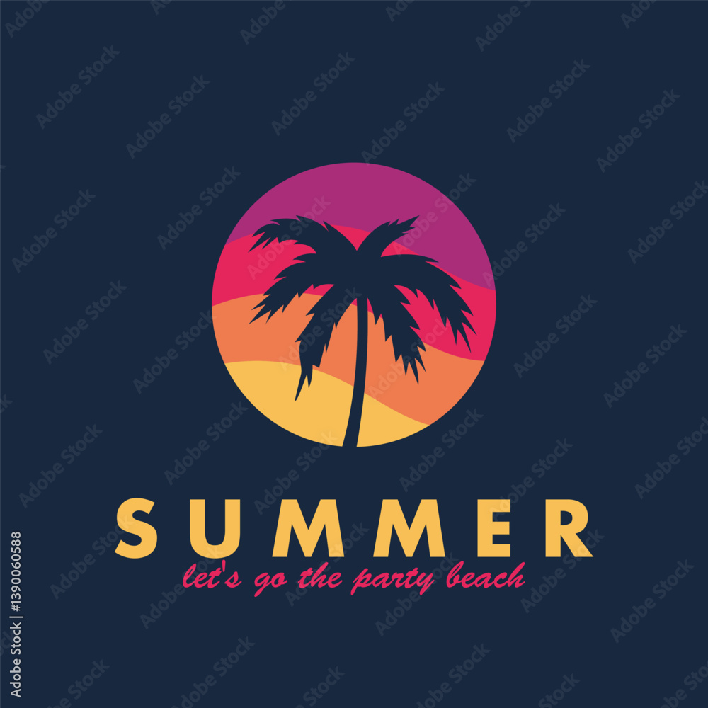 Fototapeta premium summer time icon vector illustration template design