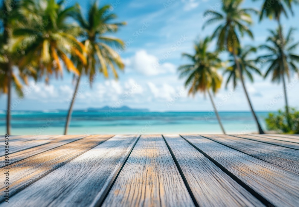 Fototapeta premium tropical beach with palm trees