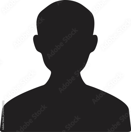Elderly Figure Profile Icon Silhouette Vector | Minimalist Portrait | Black and White | Human Diversity