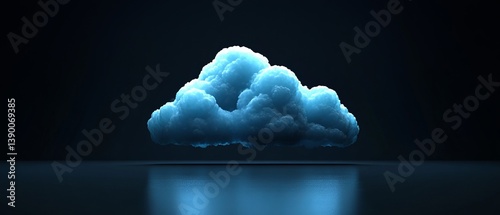 Obraz na płótnie Digital Cloud Computing Concept for Modern Technology and Data Management in Blue and Black Background w salonie