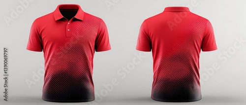 Obraz na płótnie An abstract red polo jersey designed for sports, featuring front and back views as a mockup for sports clubs w salonie