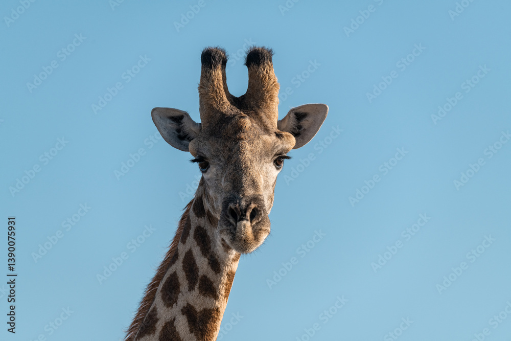 Fototapeta premium giraffe in wild savanna , botswana , Africa