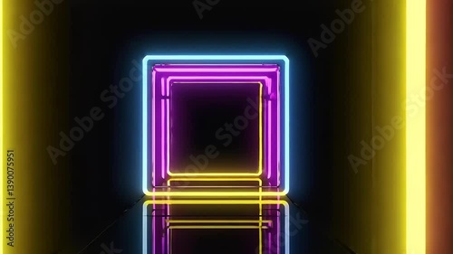 glowing neon light abstract colorfull background gate