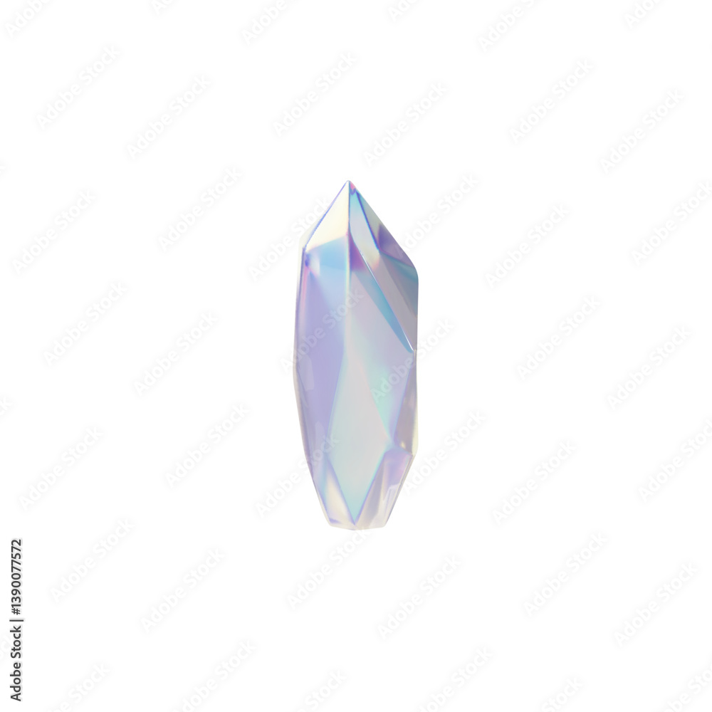 3D vector illustration of rough diamond. Precious stone with holographic iridescent surface. 3D vector illustration of rough diamond. Precious stone with holographic iridescent surface.