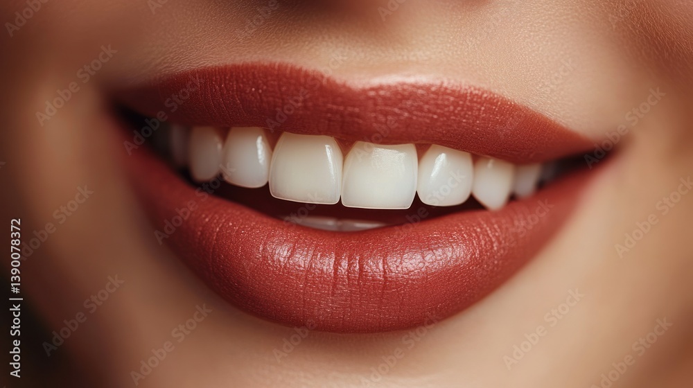 Fototapeta premium Perfect smile with vibrant lips