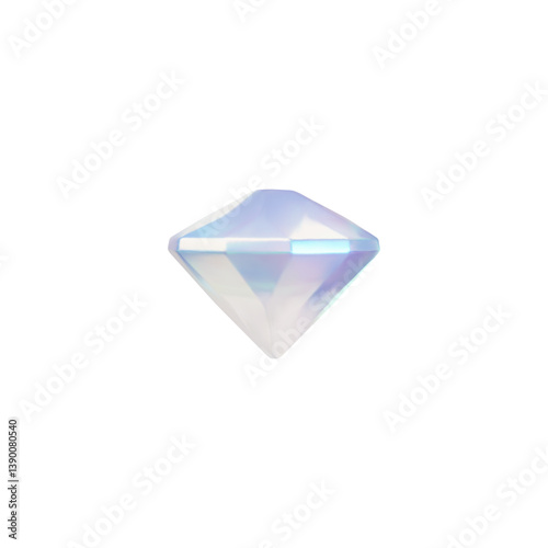 Realistic diamond 3D vector icon, gem stone shine and sparkle effect, precious brilliant, dazzling crystal glass jewelry