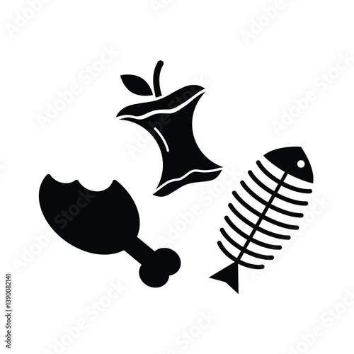 Recycling and sorting organic waste trash icon vector