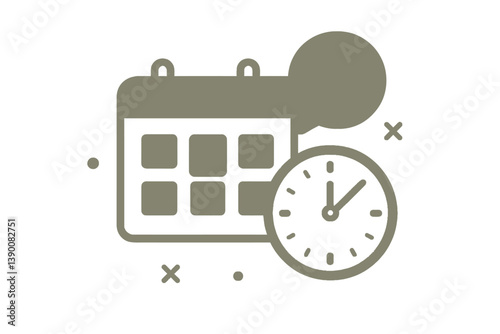 Scheduling and time management vector icon for planning activities and events effectively