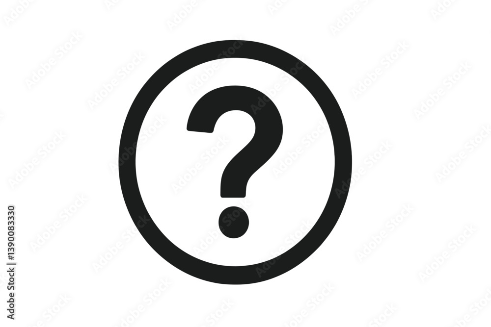 Vector line icon depicting a question mark inside a circular frame for use in design projects or content creation Vector line icon depicting a question mark inside a circular frame for use in design projects or content creation