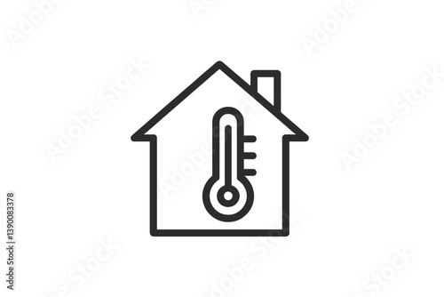 Home temperature control icon representing heating and cooling systems for improved indoor comfort and energy efficiency