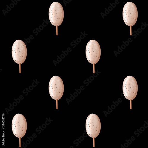 Seamless pattern with ice cream. Summer pattern.