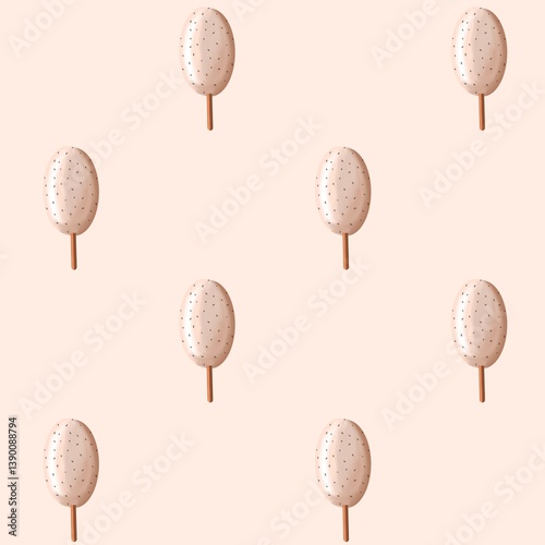 Seamless pattern with ice cream. Summer pattern.