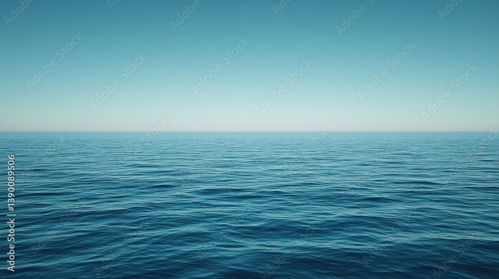 Calm and Serene Blue Ocean Water Under a Clear Sky with Gentle Waves and Tranquil Atmosphere Calm and Serene Blue Ocean Water Under a Clear Sky with Gentle Waves and Tranquil Atmosphere