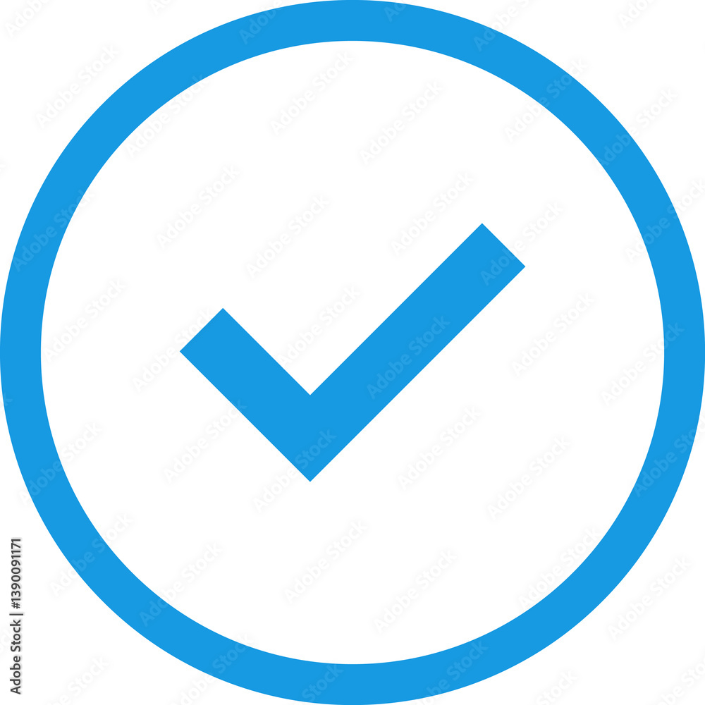 Blue check mark tick verification icon symbol vector. Blue check mark tick verification icon symbol vector.