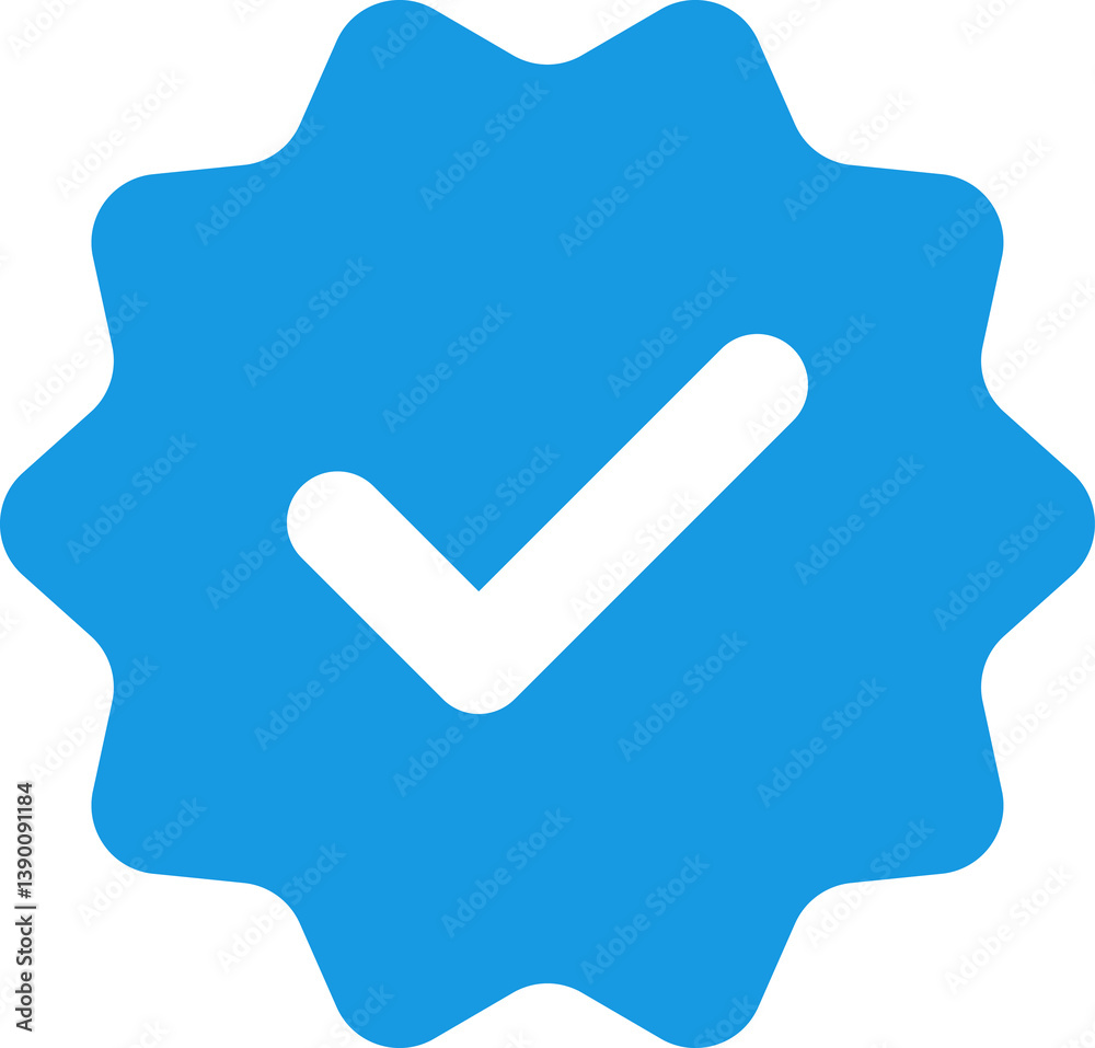 Blue check mark tick verification icon symbol vector. Blue check mark tick verification icon symbol vector.