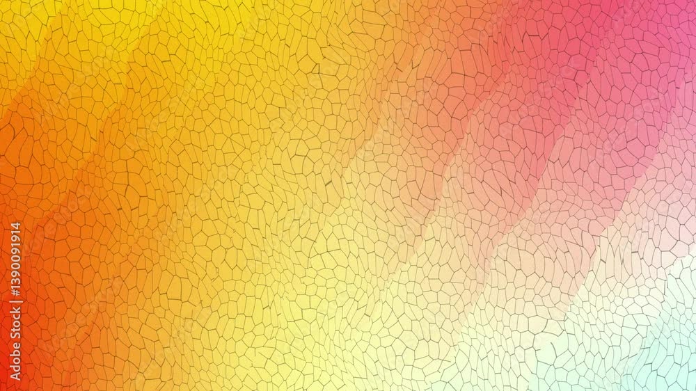 Liquid Animation, Cracked pattern in shades of yellow, orange, red, and white. Perfect for backgrounds, textures, abstract designs, and artistic projects. 4K Video