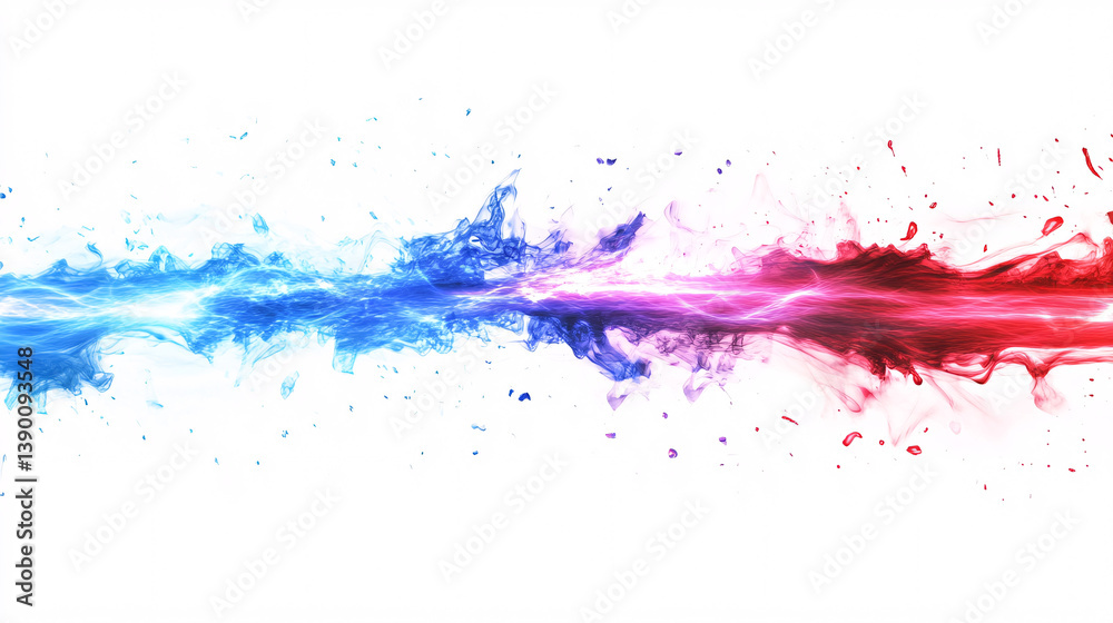 Fototapeta premium Striking Electric Blue and Red Motion Blurs Creating Speed Effect