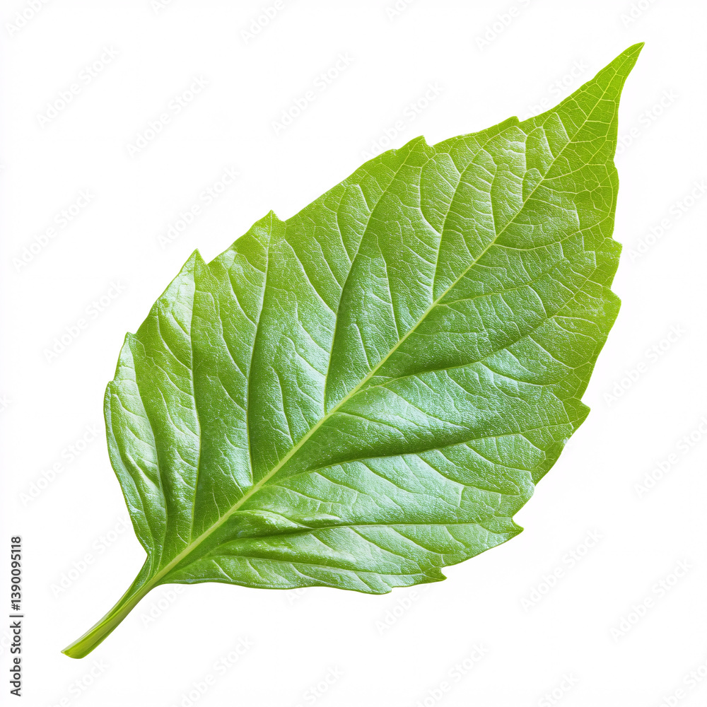 Obraz premium Fresh and vibrant epazote leaves showcased against pristine white backdrop
