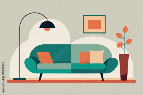 living room interior with sofa