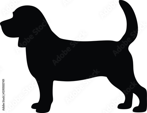 Beagle silhouette vector,Dog black vector