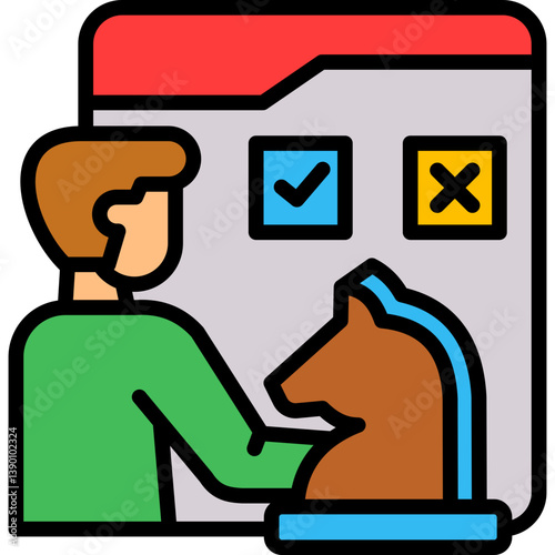 Decision Strategy lineal color icon