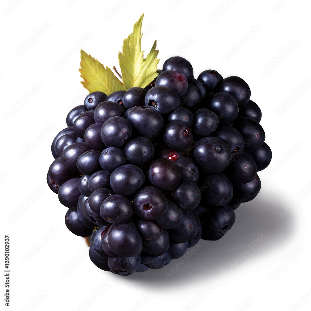 A cluster of fresh, ripe blackberries with a vibrant green leaf, highlighting their rich black color and juicy texture. A cluster of fresh, ripe blackberries with a vibrant green leaf, highlighting their rich black color and juicy texture.