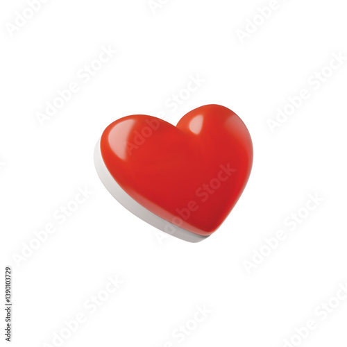 Gummy candy heart shape 3D vector icon, glossy red heart sweet jelly or marmalade confectionery, love symbol dessert