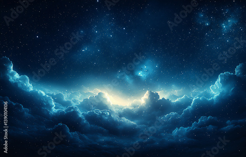  starry night sky with drifting dust,