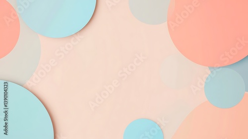 Wallpaper Mural Pastel circles on peach background. Torontodigital.ca