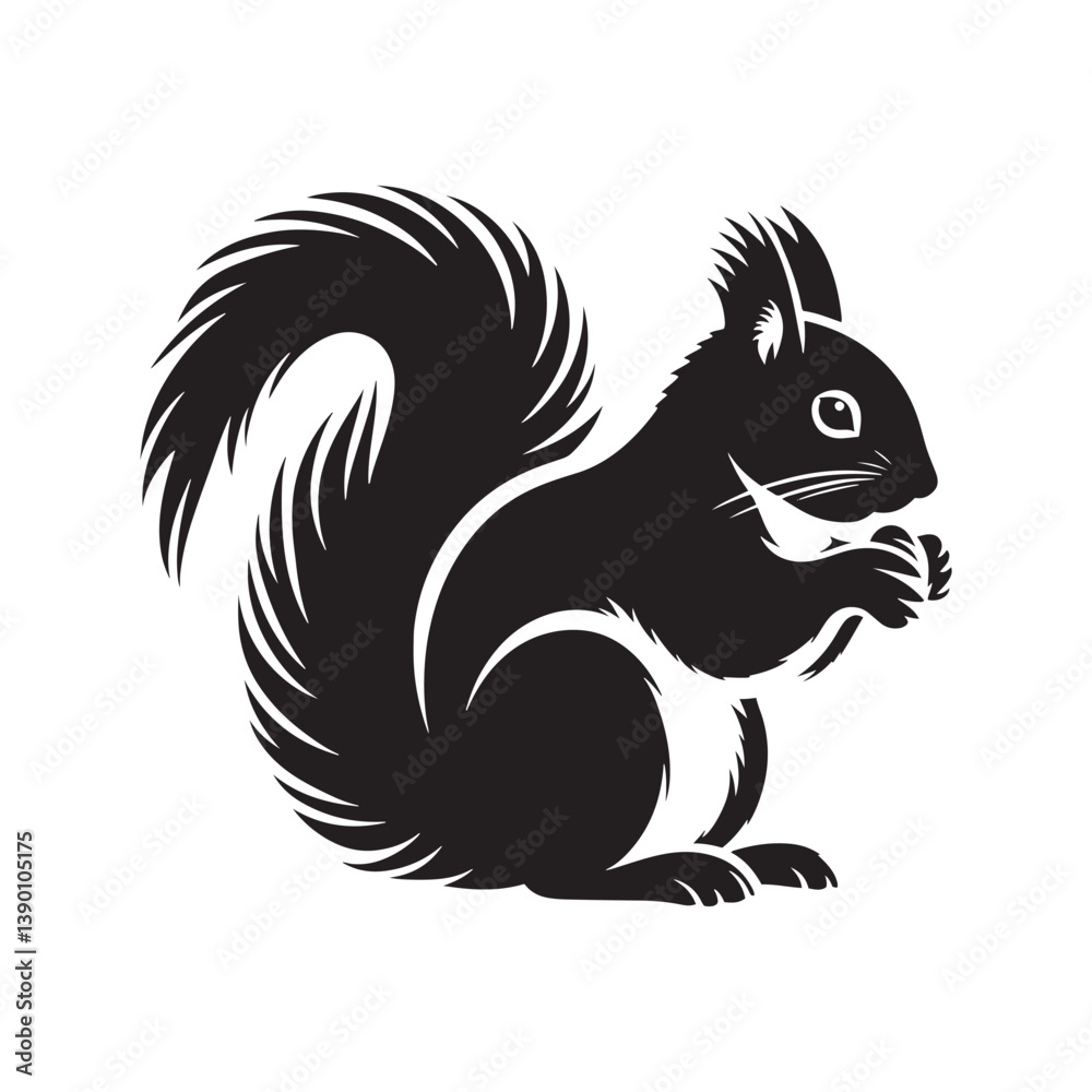 Squirrel Silhouette - Minimalist Squirrel Vector - Illustration Of Squirrel . Squirrel Silhouette - Minimalist Squirrel Vector - Illustration Of Squirrel .
