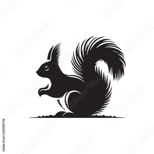 Wallpaper Mural Squirrel Silhouette - Minimalist Squirrel Vector - Illustration Of Squirrel . Torontodigital.ca
